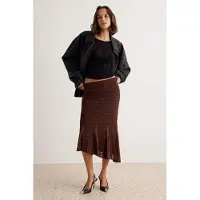 Trendyol TRENDYOLMİLLA Dames Bruin Effen Midi Asymmetrisch Rokken