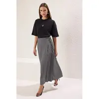 Trendyol Modest Dames Grijs Effen Maxi A-lijn A-lijn Modest Rokken
