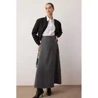 Trendyol Modest Dames Grijs Effen Maxi A-lijn Modest Rokken