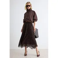 Trendyol TRENDYOLMİLLA Dames Bruin Bloemen Maxi A-lijn Rokken