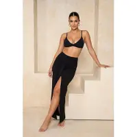 Trendyol TRENDYOLMİLLA Dames Zwart Effen Maxi Sarong Asymmetrisch Rokken