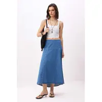 Trendyol TRENDYOLMİLLA Dames Blauw Effen Maxi A-lijn Rokken