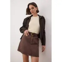 Trendyol TRENDYOLMİLLA Dames Donkerblauw Effen Kort / Mini Kokerrok- rok Kokerrok- rok Rokken