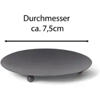 Novaliv 6x kaarsenhouders 3 voet ZWART 7,5 cm kaarsenplaat kaarsenhouder decoratief bord ronde tafeldecoratie voor pilaarkaarsen waxinelichtjes kaarspin metaal Kerstmis Adventskrans kaarsenhouder