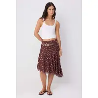 Trendyol TRENDYOLMİLLA Dames Bruin Stippen Midi Skater Rokken