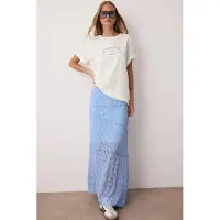 Trendyol TRENDYOLMİLLA Dames Blauw Effen Maxi A-lijn A-lijn Rokken