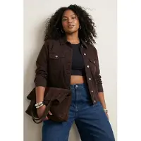 Trendyol Dames Bruin Effen Lang Regular fit Grote maten Blazers