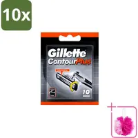 Gillette 10 x Contour Plus – Wegwerpscheermesjes – 10 mesjes - Bulkverpakking - Scheermesjes - Douchemop - Scheermes