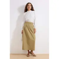 Trendyol Modest Dames Kaki Effen Maxi A-lijn Modest Rokken