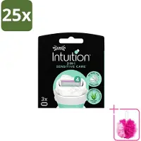 Wilkinson 25 x – Scheermesjes – Intuition Dry Skin Sensitive Care – 3 Scheermesjes - Bulkverpakking - Gevoelige huid - Douchemop - Scheermesjes