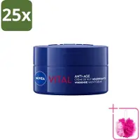 Nivea 25 x - Nachtcrème - VITAL Anti-Rimpel Herstellend - Voor rijpe huid - Met Vitamine F, Teunisbloemolie & Calcium - 50 ml - Bulkverpakking - Nachtcrème - Douchemop - Anti-rimpel
