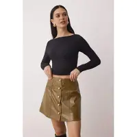 Trendyol TRENDYOLMİLLA Dames Groen Effen Kort / Mini Kokerrok- rok Rokken