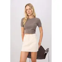 Trendyol TRENDYOLMİLLA Dames Ecru Effen Kort / Mini Rokken