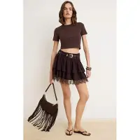 Trendyol TRENDYOLMİLLA Dames Bruin Effen Kort / Mini Skater Rokken