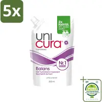 Unicura 5 x – Vloeibare Handzeep Navulling – Balans – 500 ml - Grootverpakking - Vaatwasstrips - Handzeep - Antibacterieel - Zeepnavulling - Huidbescherming - Handen Reinigen