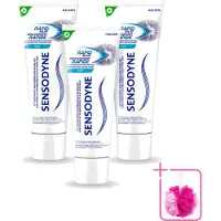 Sensodyne 3 x – Tandpasta – Rapid Relief – 75 ml - Bulkverpakking - Gevoelige tanden - Douchemop - Tandpasta