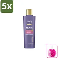 Andrélon 5 x – Shampoo – Pro Care Amino+ Glossy Shine – 250 ml - Bulkverpakking - Glans haar - Douchemop - Zachtheid haar