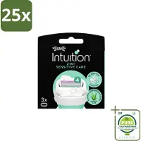 Wilkinson 25 x – Scheermesjes – Intuition Dry Skin Sensitive Care – 3 Scheermesjes - Grootverpakking - Vaatwasstrips - Gevoelige Huid - Scheermesjes - Aloe Vera - Vitamine E - Verzorging