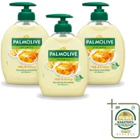 Palmolive 3 x – Handzeep – Melk & Honing – 300 ml - Wasstrips - Handzeep - Melk En Honing - Voedende Handzeep - Natuurlijke Handzeep - Crème Handzeep