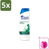 Head & shoulders 5 x - Anti-Roos Shampoo - Jeukende Hoofdhuid - 285 ml - Bulkverpakking - Jeukende hoofdhuid - Douchemop - Anti-roos shampoo