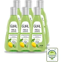 Guhl 6 flessen Shampoo, "Fris & Luchtig", 250 ml - Grote verpakking - 6 stuks