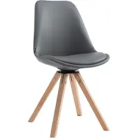 CLP bezoekersstoel Calais, vierkant, draaibaar, met hoekige houten poten, wit frame, kleur: naturel