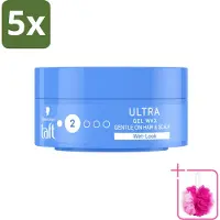 Taft 5 x - Ultra 2 - Gel Wax - Wetlook - 75 ml - Bulkverpakking - Haartypen - Douchemop - Gel wax