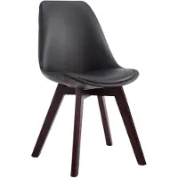 CLP stoel Manado, bekleding van kunstleer met zitkussen en houten poten. Frame: zwart. Framekleur: walnoot