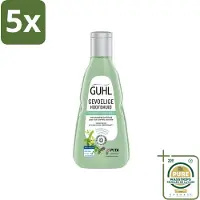 Guhl 5 x - Shampoo - Gevoelige Hoofdhuid - 250 ml - Wasstrips - Gevoelige Hoofdhuid Shampoo - Kalmerende Shampoo - Hoofdhuid Verzorging - Droge Hoofdhuid - Jeuk Beheersen