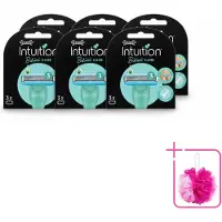 Wilkinson 6 x Intuition - Navulmesjes - Bikini Care Duo - Praktisch - 3 mesjes - Bulkverpakking - Intieme zone scheren - Douchemop - Gevoelige huid scheren