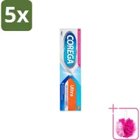 Corega 5 x Ultra Kleefcrème - Krachtig Houvast & Bescherming - Met Verfrissende Mintsmaak - 40g - Bulkverpakking - Gebitprothese kleefcrème - Douchemop - Houvast gebitsprothese