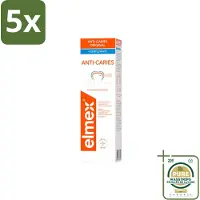 Elmex 5 x - Tandpasta - Anti Cariës Whitening - Dual Protective Shield - 75 ml - Wasstrips - Anti Cariës - Whitening - Tandpasta - Gaatjes Voorkomen - Remineralisatie
