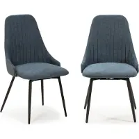 CALICOSY - Set van 2 draaibare stoelen in stof met zwarte metalen poten L50 cm - ELMA