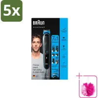 Braun 5 x - Trimset - 7-in-1 - 1 Trim Apparaat - 6 Opzetstukken - Bulkverpakking - Baard trimmer - Douchemop - Gezichtshaar trimmer