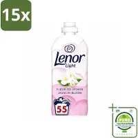 Lenor 15 x Light - Wasverzachter - Jasmijnbloem - Fris & Zacht - 55 Wasbeurten - Grootverpakking - Vaatwasstrips - Wasverzachter - Jasmijn - Wasverzachter Jasmijn - Milde Frisheid - Zachte Was