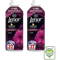 Lenor 2 x – Wasverzachter – Lotus Flower & Diamond Figs – 32 Wasbeurten – 675 ml - Grootverpakking - Vaatwasstrips - Wasverzachter - Wasmachine - Geur - Wasbeurt - Kleding Verzachten