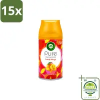 Air Wick 15 x – Luchtverfrisser Navulling – Island Mango – 250 ml - Grootverpakking - Vaatwasstrips - Luchtverfrisser - Tropische Geur - Mango Geur - Geur Neutralisatie - Frisse Geur