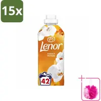 Lenor 15 x - Wasverzachter - Amber & Orchidee - Fris & Zacht - 42 Wasbeurten - Bulkverpakking - Wasverzachter - Douchemop - Geur