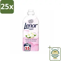 Lenor 25 x Light - Wasverzachter - Jasmijnbloem - Fris & Zacht - 55 Wasbeurten - Wasstrips - Wasverzachter - Jasmijn - Frisheid - Wasverzachter Jasmijn - Wasverzachter Voor Kleding