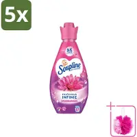 Soupline 5 x – Wasverzachter – Infinite Freshness Floral Happiness – 800 ml - Bulkverpakking - Wasverzachter - Douchemop - Frisheid