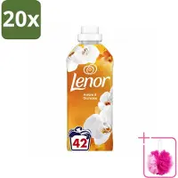Lenor 20 x - Wasverzachter - Amber & Orchidee - Fris & Zacht - 42 Wasbeurten - Bulkverpakking - Wasverzachter - Douchemop - Geur