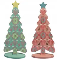 Koopman Miniature kerstboom van hout voor op het bureau, 35 cm