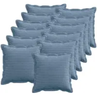 vidaXL Kussensloop 12 st HOUTEN Blauw 40 x 40 cm corduroy