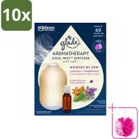 Glade 10 x – Aromatherapy Mist Diffuser – Starterpakket – Houder + Moment of Zen Navulling - 17,4 ml - Bulkverpakking - Aromatherapie - Douchemop - Ontspanning