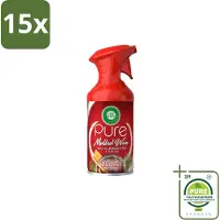 Air Wick 15 x – Luchtverfrisser Spray – Pure Mulled Wine – 250 ml - Grootverpakking - Vaatwasstrips - Luchtverfrisser - Warme Geur - Gezellige Sfeer - Wintergeur - Glühwein