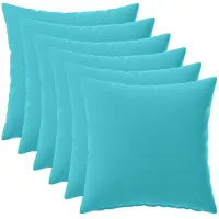 vidaXL Kussensloop 6 st HEERLEN Turquoise 40 x 40 cm Polyester