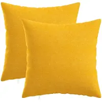 vidaXL Kussensloop 2 st HEERLEN Licht Geel 35 x 35 cm Stof