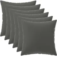 vidaXL Kussensloop 6 st HEERLEN Antraciet 35 x 35 cm Polyester