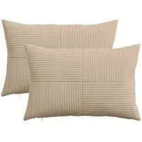 vidaXL Kussensloop 2 st ALMELO Taupe 50 x 70 cm corduroy