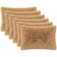 vidaXL Kussensloop 6 st HEERLEN Taupe 40 x 60 cm PV Fleece
